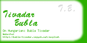 tivadar bubla business card